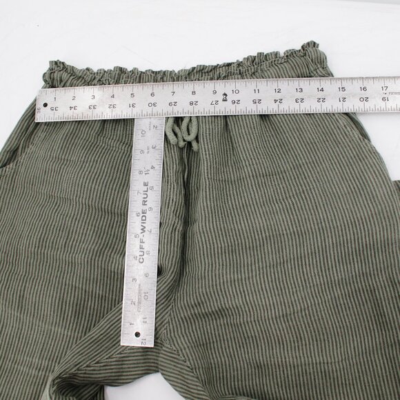 Meo Meli Pants Womens 30 Linen Lagenlook Straight Leg Cropped Drawstring Italian - Picture 7 of 10